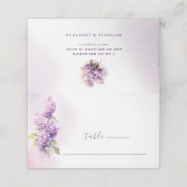 Carte De Placement Fleurs de lilas aquarelle verset biblique de maria (Extérieur déplié)