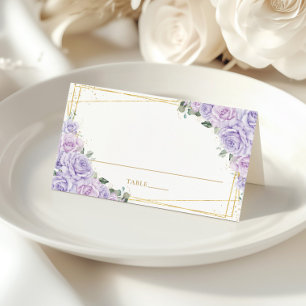 Carte De Placement Fleurs de lilas pourviolet Quinceañera Fête d'anni