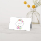 Carte De Placement Fleurs de mariage Lys et oiseaux Aquarelle (Dos)