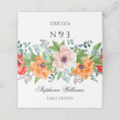 Carte De Placement Fleurs de pavot monogrammes (Extérieur déplié)