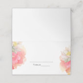 Carte De Placement Fleurs de Pêche Tropicale Mariage Floral Carte Pla (Extérieur déplié)