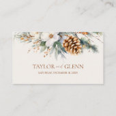 Carte De Placement Fleurs de pins d'hiver Mariage floral (Dos)