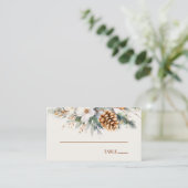 Carte De Placement Fleurs de pins d'hiver Mariage floral (Debout devant)