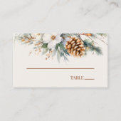 Carte De Placement Fleurs de pins d'hiver Mariage floral (Devant)
