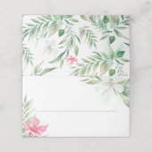 Carte De Placement Fleurs de plage tropicales Mariage de destination (Extérieur déplié)