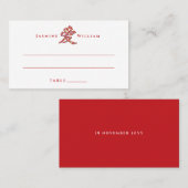 Carte De Placement Fleurs de printemps AI LOVE Calligraphie Mariage c (Devant / Derrière)