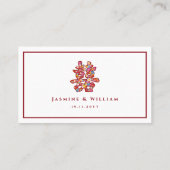 Carte De Placement Fleurs de printemps Double Bonheur Mariage Chinois (Dos)