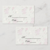 Carte De Placement Fleurs de printemps rose et crème vert (Devant / Derrière)