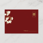 Carte De Placement Fleurs de prune et de prune Double Mariage du bonh (Devant)