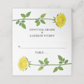 Carte De Placement Fleurs de rose jaune escorte fleurie romantique (Extérieur déplié)