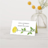 Carte De Placement Fleurs de rose jaune escorte fleurie romantique (Dos)