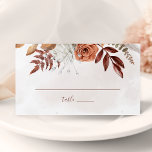 Carte De Placement Fleurs de rouille en terre cuite Boho Mariage de f<br><div class="desc">Cartes de mariage de style bohème moderne avec des fleurs d'aquarelle et des feuilles de chute dans les tons de terre comme rouille brun,  orange brûlé et terre cuite. Un choix parfait pour les mariages d'automne.</div>