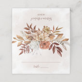 Carte De Placement Fleurs de rouille en terre cuite Boho Mariage de f (Extérieur déplié)