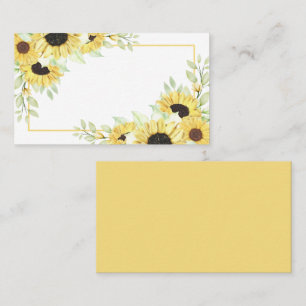 Carte De Placement Fleurs de soleil Aquarelle Jaune Mariage Floral