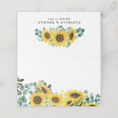 Carte De Placement Fleurs de soleil d'aquarelle et Mariage d'eucalypt (Extérieur déplié)