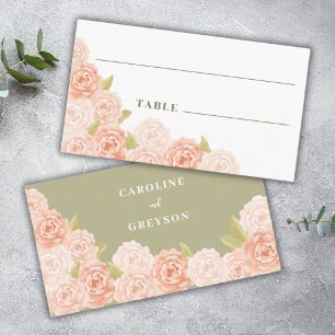 Carte De Placement fleurs d'eau élégantes