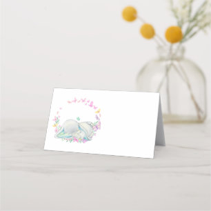 Carte De Placement Fleurs d'éléphant Bleu
