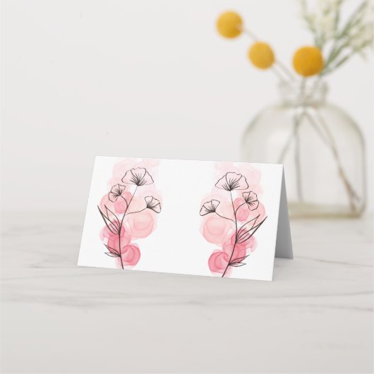 Carte De Placement Fleurs d'encre d'alcool rose (Dos)