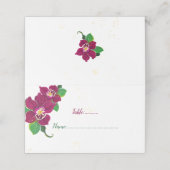 Carte De Placement fleurs d'hibiscus bordeaux vert feuilles (Extérieur déplié)