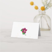 Carte De Placement fleurs d'hibiscus bordeaux vert feuilles (Dos)