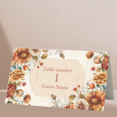 Carte De Placement Fleurs en terre cuite rouille Mariage de automne o