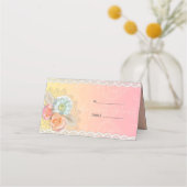 Carte De Placement Fleurs Et Dentelle Blanche (Devant)