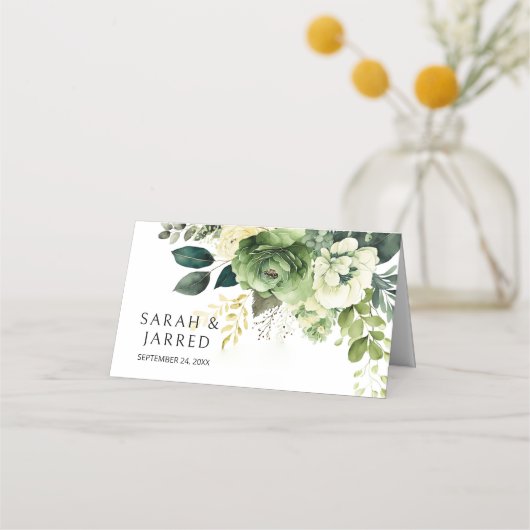 Carte De Placement Fleurs Et Mariage De Verdure (Dos)