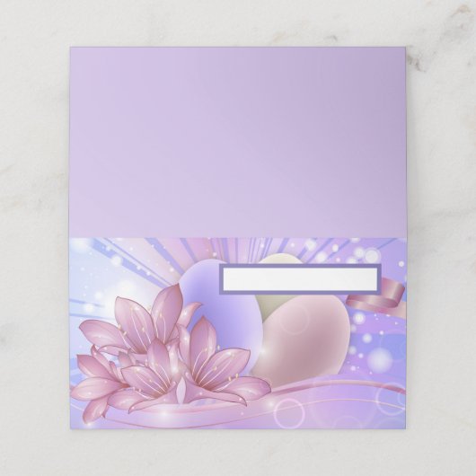 Carte De Placement Fleurs et oeufs de Pâques (Extérieur déplié)