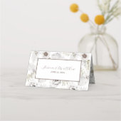 Carte De Placement Fleurs et plumes blanches (Dos)