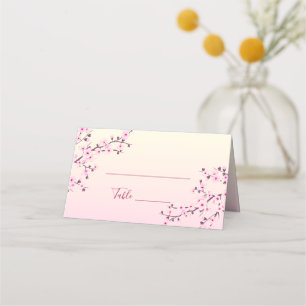 Carte De Placement Fleurs florales de cerisier Mariage rose