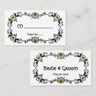 Carte De Placement Fleurs florales victoriennes antiques, Mariage Tab