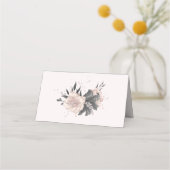 Carte De Placement fleurs gris rose pâle noir feuilles et parties sci (Dos)