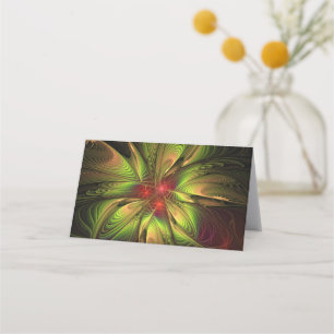 Carte De Placement Fleurs imaginaires fractales douces et tendres