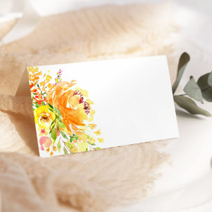 Carte De Placement Fleurs Jaunes Rustiques Mariage d'aquarelle