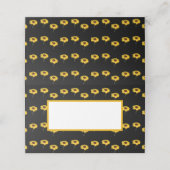 Carte De Placement Fleurs jaunes sur le noir (Extérieur déplié)