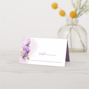 Carte De Placement Fleurs Lilac Aquarelle Mariage Bible Verse