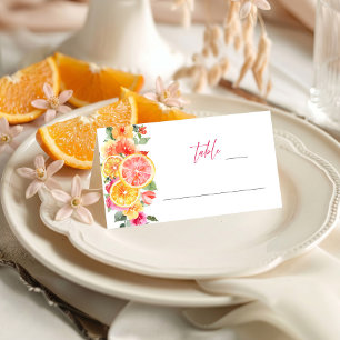 Carte De Placement Fleurs Lumineuses Florales Citron Fête de Mariage