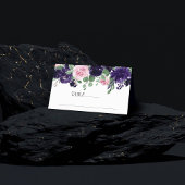 Carte De Placement Fleurs luxuriantes | Bouquet pourpre et rose