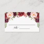 Carte De Placement Fleurs Marsala Fête des mariées Mariage plat (Devant)