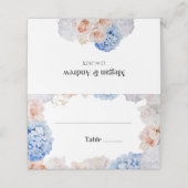 Carte De Placement Fleurs Pastel Hydrangea (Extérieur déplié)