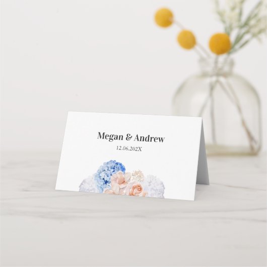 Carte De Placement Fleurs Pastel Hydrangea (Dos)