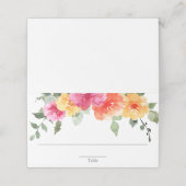 Carte De Placement Fleurs printanières lumineuses rose orange (Extérieur déplié)