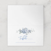 Carte De Placement Fleurs Quelque Chose de Bleu Numéro de Table pour (Extérieur déplié)