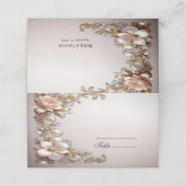 Carte de Placement Fleurs Rose Pâle et Blanches (Extérieur déplié)