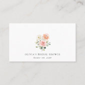 Carte De Placement Fleurs roses, Fleurs blanches, Bohème, Réception d (Dos)