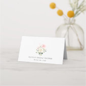 Carte De Placement Fleurs roses, Fleurs blanches, Boho, Fête des mari (Dos)