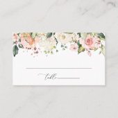 Carte De Placement Fleurs roses, Fleurs blanches, Verdure, Mariage (Devant)