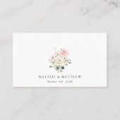 Carte De Placement Fleurs roses, Fleurs blanches, Verdure, Mariage (Dos)