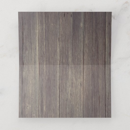 Carte De Placement Fleurs roses Mariage de bois rustique (Intérieur déplié)