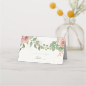 Carte De Placement fleurs roses rousses verdure botanique (Devant)